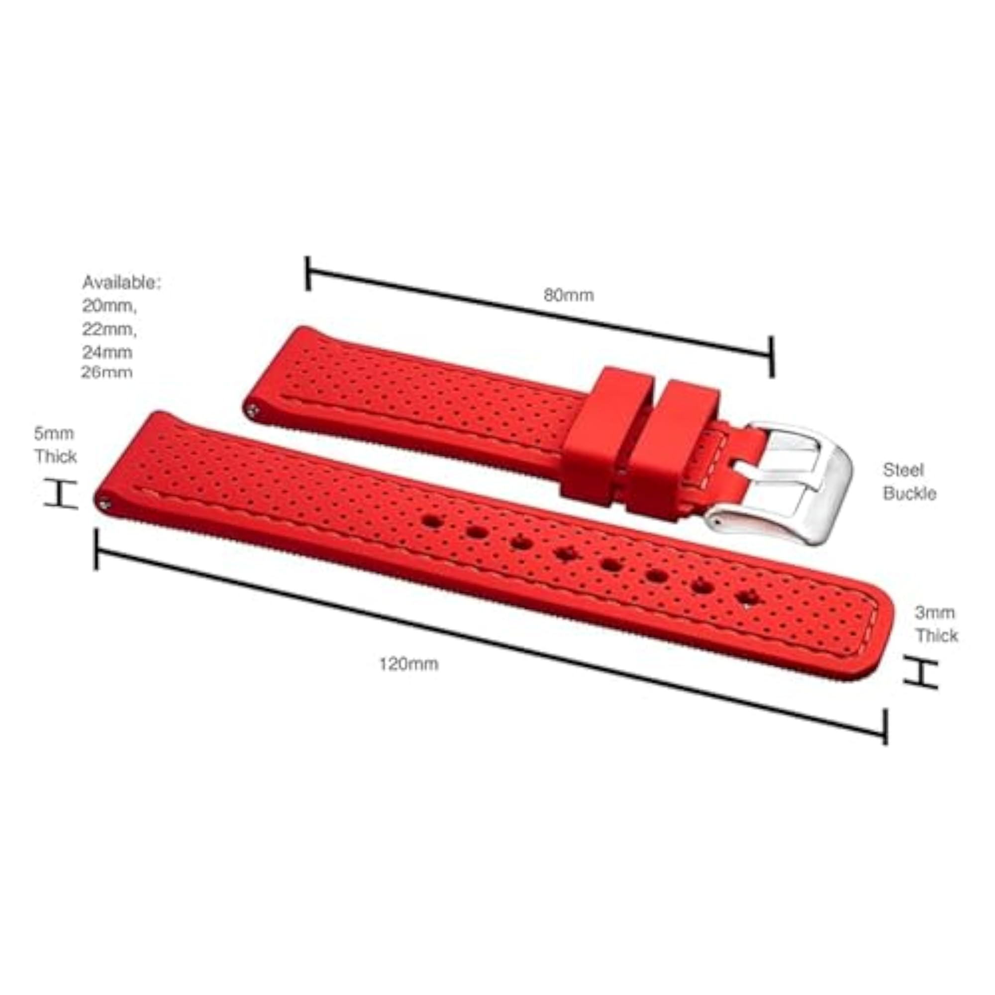 Waterproof Silicone Watch Band Strap with Quick Release